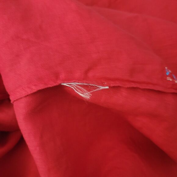 Aurie L'Atelier Red Embroidered Dress W/Missing String + Tassel No Size/Fabric - Picture 10 of 11